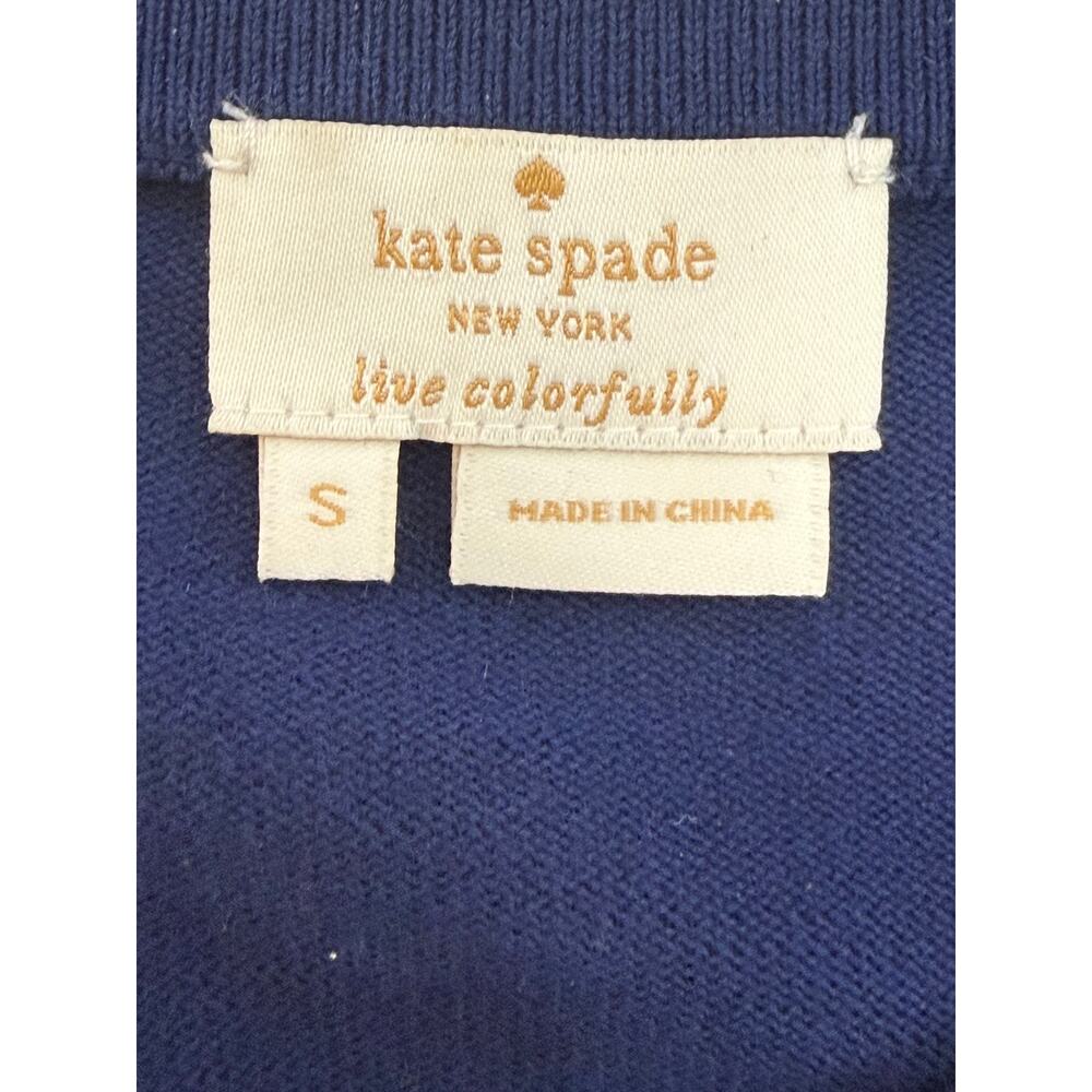 Kate Spade Navy Crystal Embellished Cardigan Sz S - Picture 2 of 7